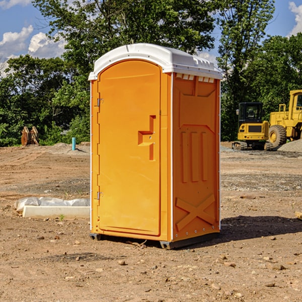 how often are the portable restrooms cleaned and serviced during a rental period in Sandy Ridge